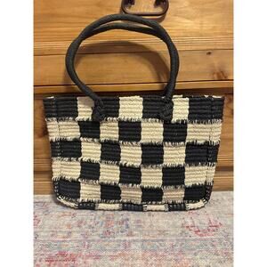 J.Crew Marseille tote in gingham straw